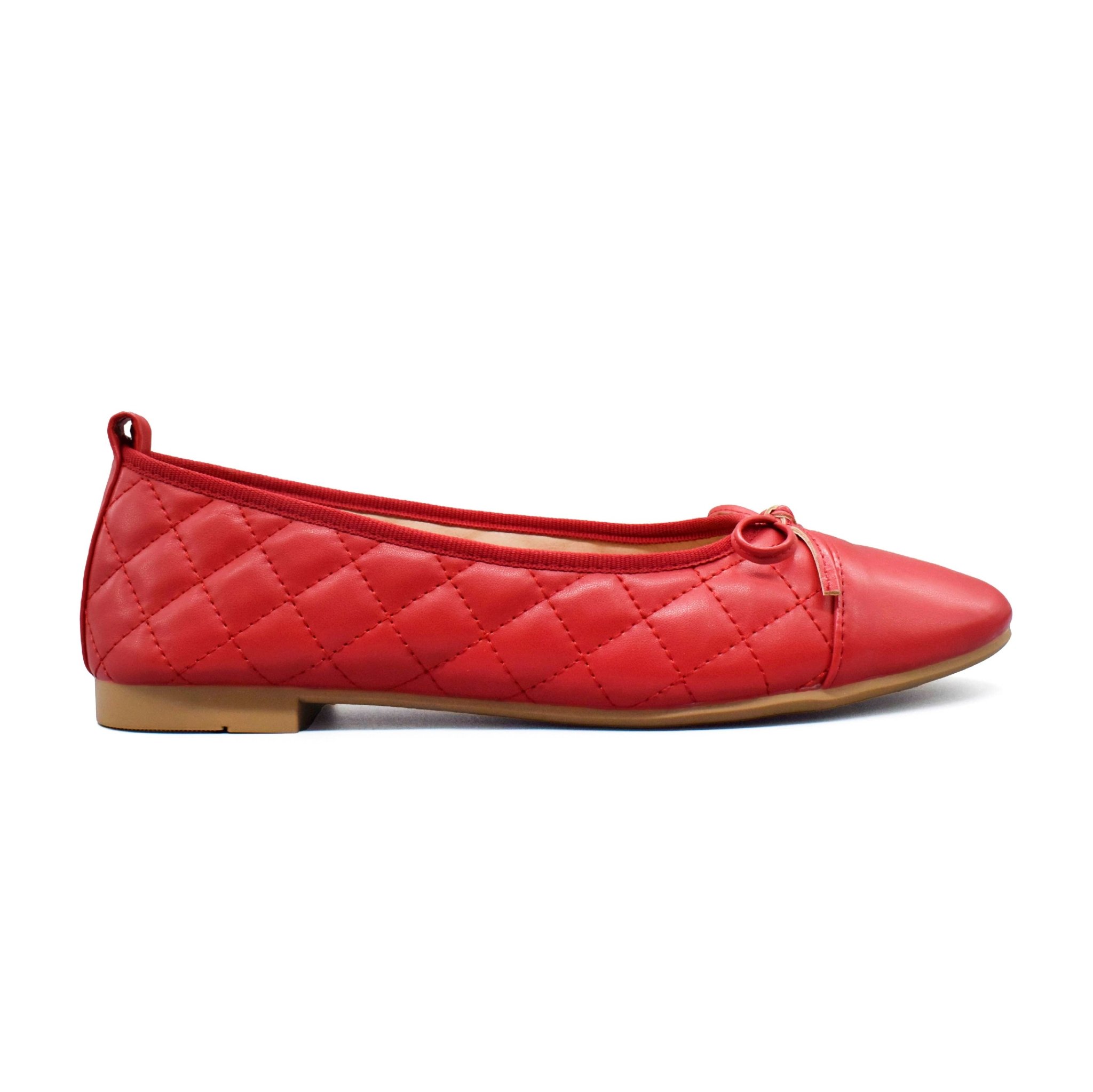 Moxxa Chloe Ballet Flats by Umoja | Quilted PU Slip-On Flats with Bow Detail, PU Insole & TPR Outsole | Elegant Everyday Footwear for Women. Women Shoes