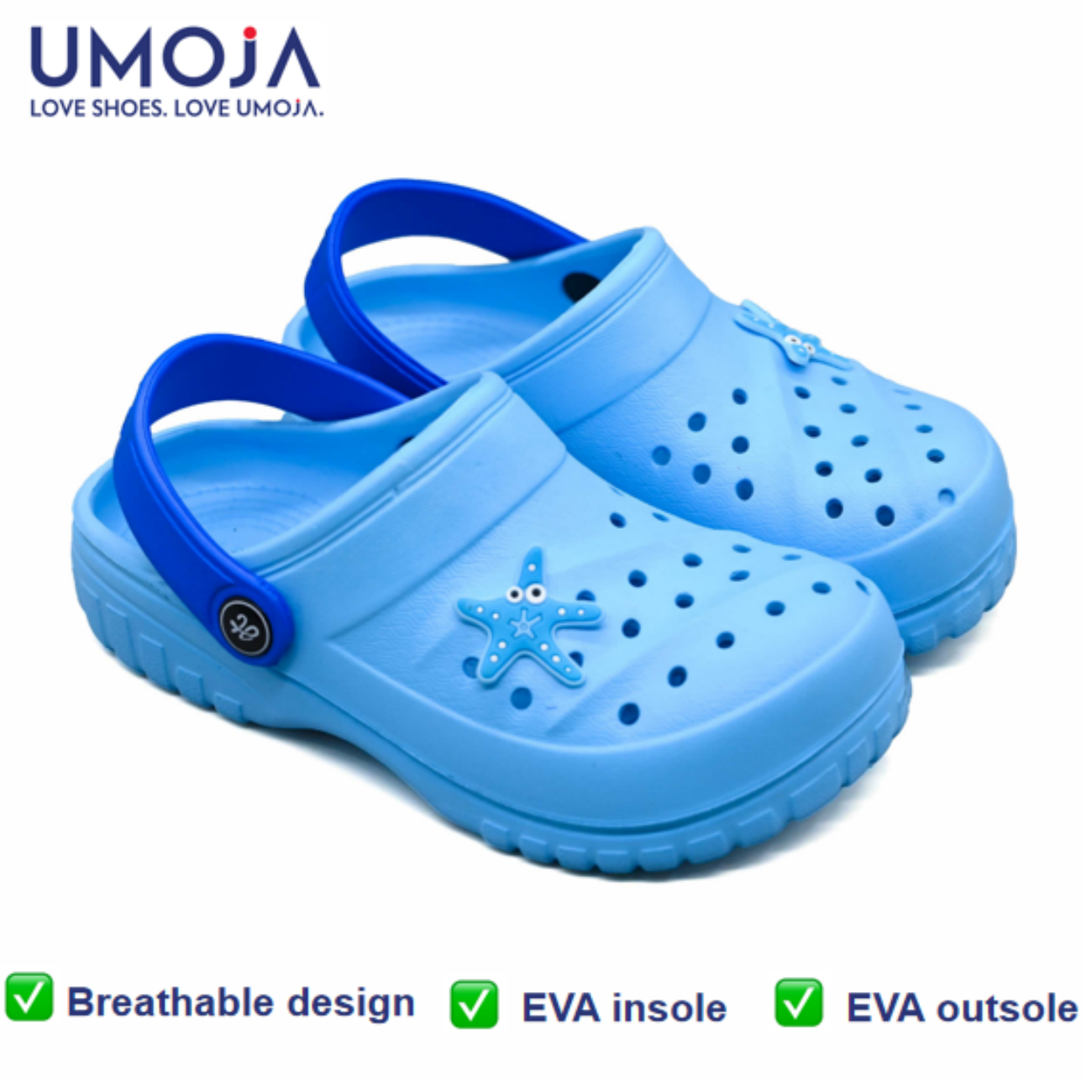 UMOJA Hippies Starfish Sandals by Umoja – Kids’ Fun EVA Slip-On Sandals with Cushioned Insole & Durable Non-Slip Sole for Everyday Comfort Kids Shoes