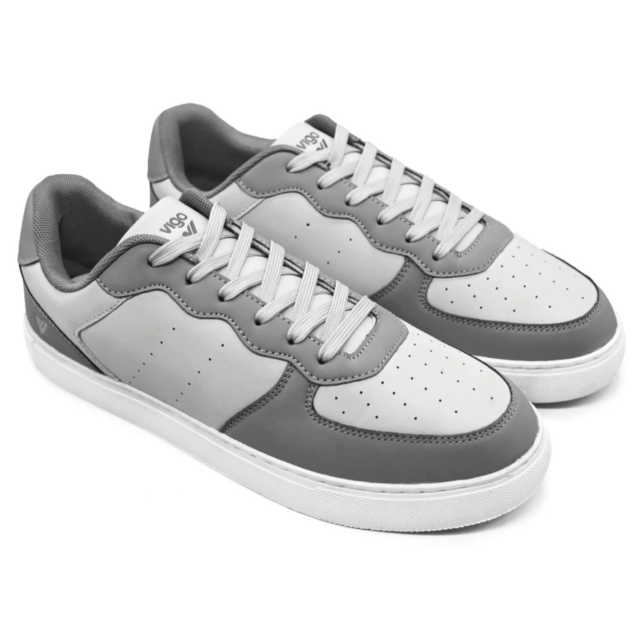 UMOJA Vigo Zac – Men’s shoes Sneakers in Gray/White & Matte Black | Low-Top Sneakers with PU Upper, PVC Outsole & Ortholite Footbed | Comfortable, Lightweight & Stylish Everyday casual  | Men shoes