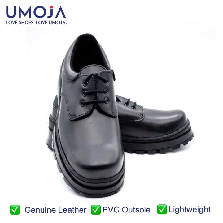 UMOJA Shupavu Boys’ Leather School Shoes – Black | Made in Kenya by Umoja, Premium Genuine Leather, Durable Sole, Smart Design, Comfortable Fit for Everyday School Kids  Shoes