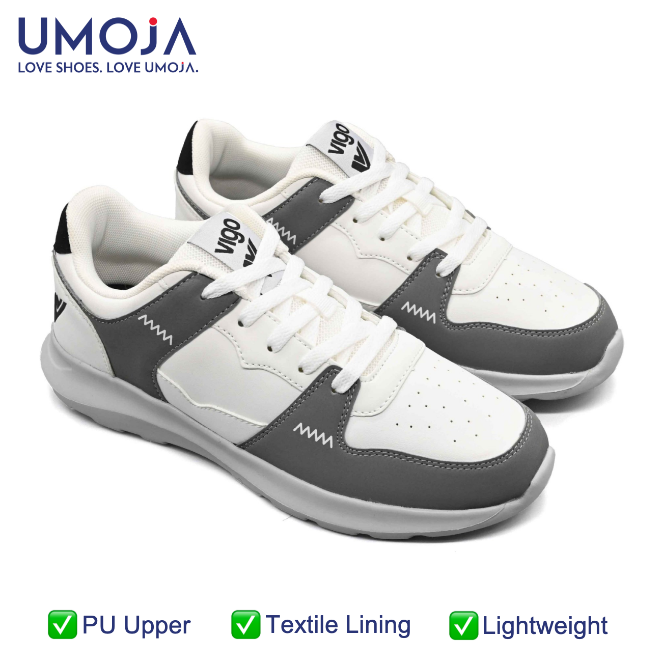 UMOJA Vigo Orion Sneakers by Umoja – Men’s PU Lace-Up Sneakers with Cushioned PU Insole & Durable TPR Outsole for Everyday Comfort Men's Shoes