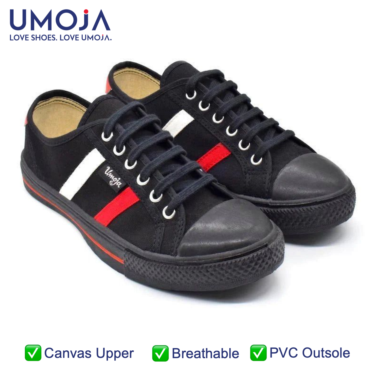 UMOJA Canvas Lace-Up Shoes Universe®, Unisex Adult Sneakers | Sizes 29–36 | Durable Canvas Upper, PVC Outsole Textile Lining, Cushioned Insole And Breathable, All-Day Comfort, Made In Kenya Kids Shoes