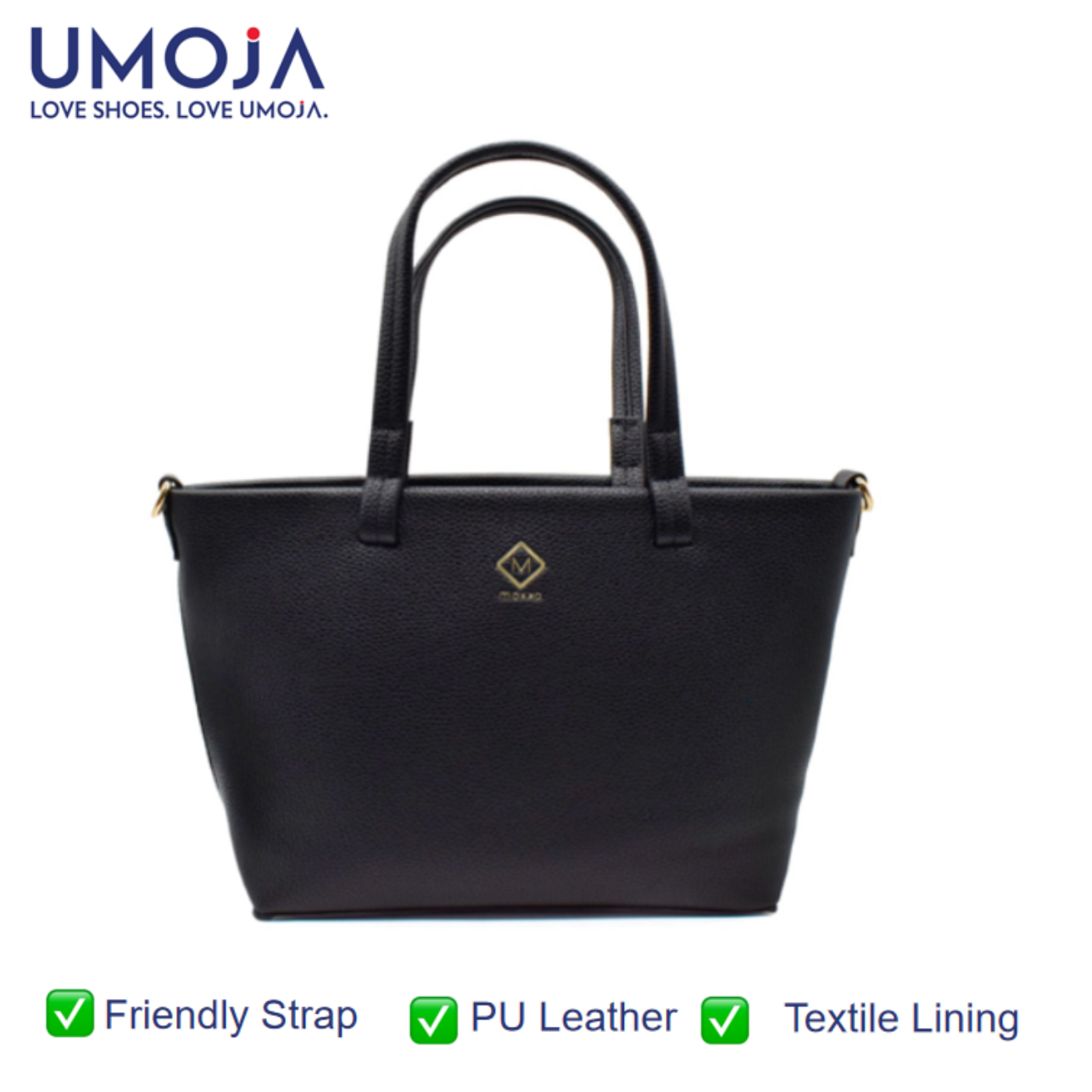 UMOJA Moxxa Nerissa Tote Collection by Umoja | Noir Diamond in Black Textured PU with Gold Hardware | Everyday Muse in Beige PU with Zipper Closure & Classic Shoulder Design  Ladies Bag