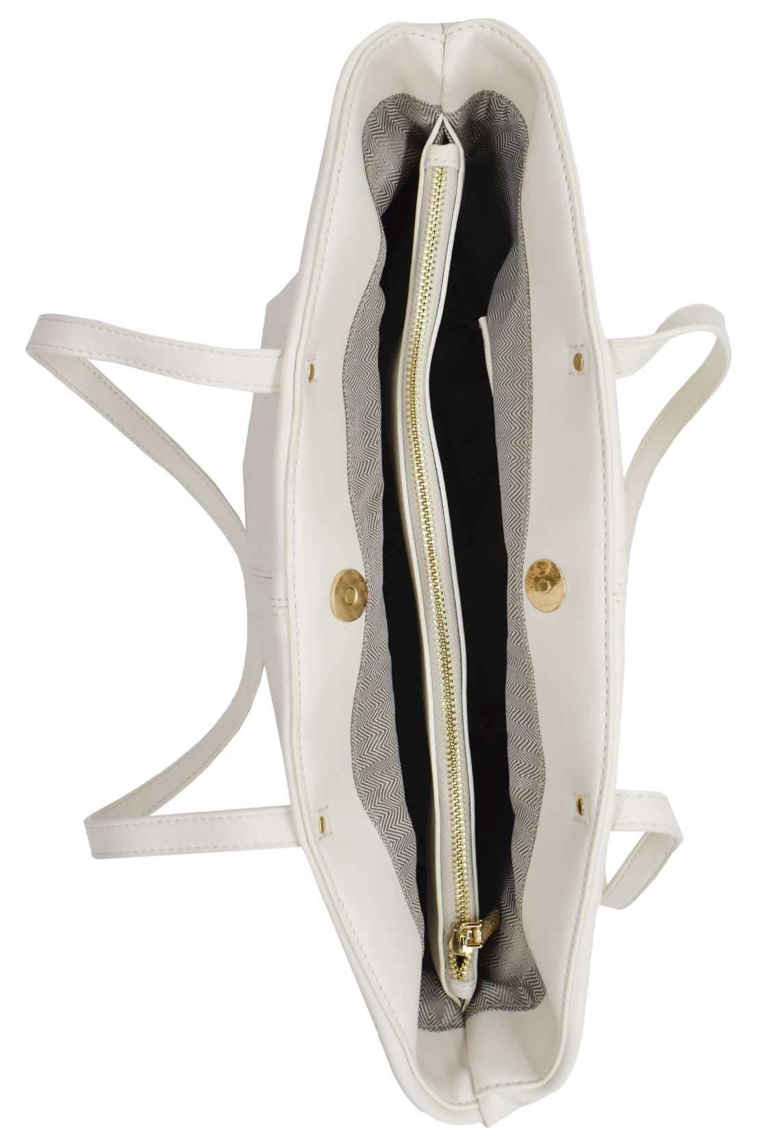 UMOJA Moxxa Noreen Ivory Luxe Tote by Umoja | Off-White PU Leather with Gold Hardware, Top Handles & Adjustable Strap | Structured Everyday Work & Travel Shoulder Bag. Ladies Bag