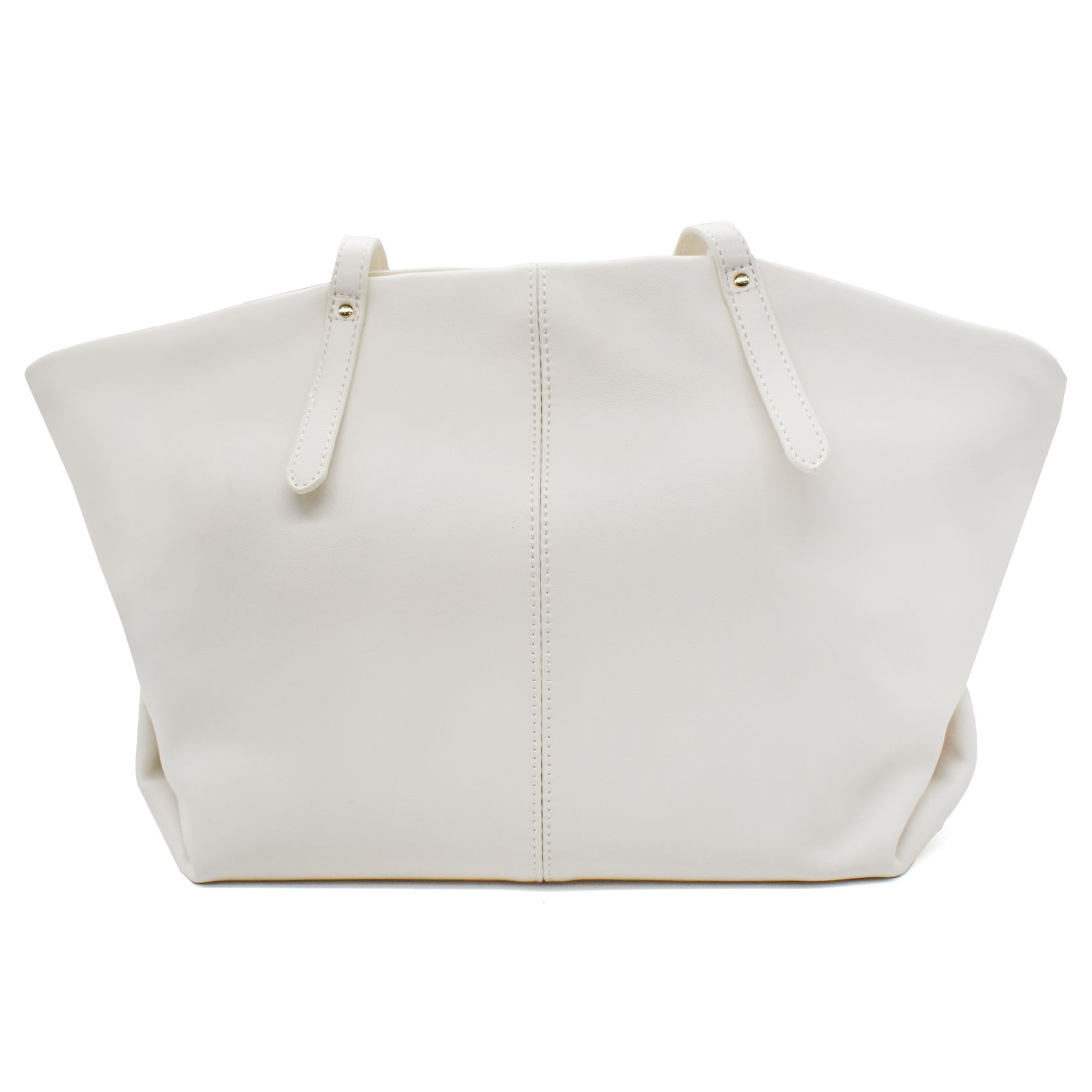UMOJA Moxxa Noreen Ivory Luxe Tote by Umoja | Off-White PU Leather with Gold Hardware, Top Handles & Adjustable Strap | Structured Everyday Work & Travel Shoulder Bag. Ladies Bag