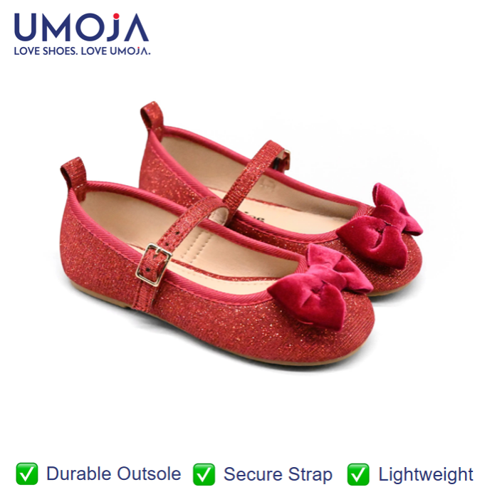 UMOJA Buggies Kyle by Umoja – Girls’ PU Glitter Ballet Flats with PU Comfort Insole, PU Lining & TPR Outsole Kids Shoes