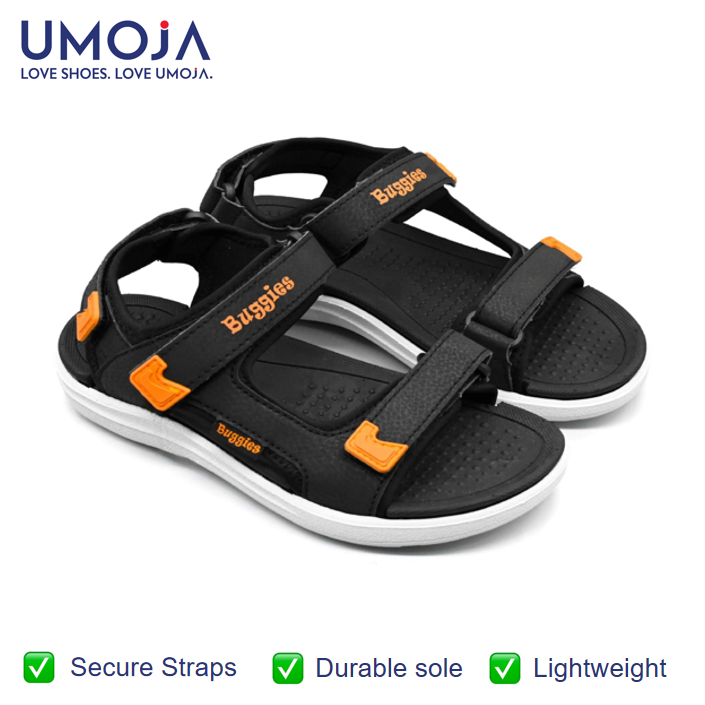 UMOJA Buggies Robin by Umoja – Kids’ PU/Textile Sandals with Cushioned Textile Insole, Textile Lining & Durable EVA Outsole Kids Shoes