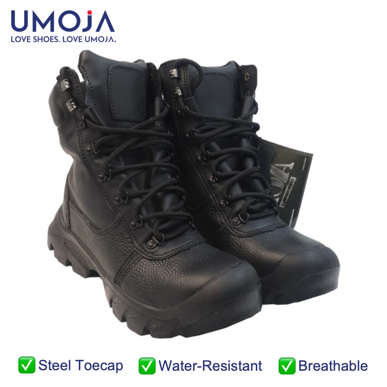 UMOJA Ace Cobra D-506 Tactical Boots by Umoja – Men’s Full-Grain Leather Safety Boots with Steel Toe, Anti-Penetration Midsole & All-Terrain Grip, men shoes, Men's shoes