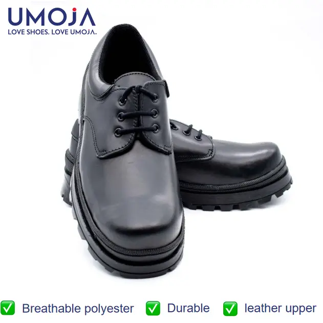 UMOJA Shupavu Boys’ Leather School Shoes – Black | Made in Kenya by Umoja, Premium Genuine Leather, Durable Sole, Smart Design, Comfortable Fit for Everyday School Kids Shoes.