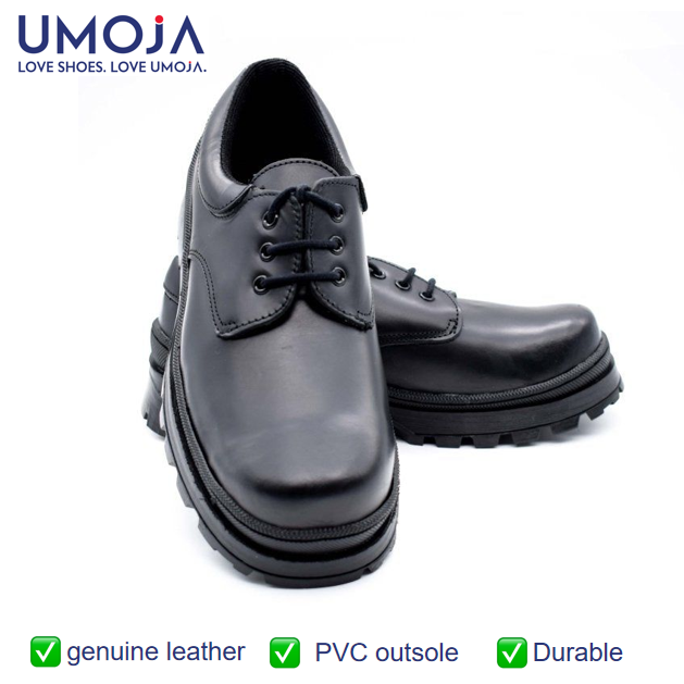 UMOJA Shupavu Boys’ Leather School Shoes – Black | Made in Kenya by Umoja, Premium Genuine Leather, Durable Sole, Smart Design, Comfortable Fit for Everyday School Kids  Shoes.