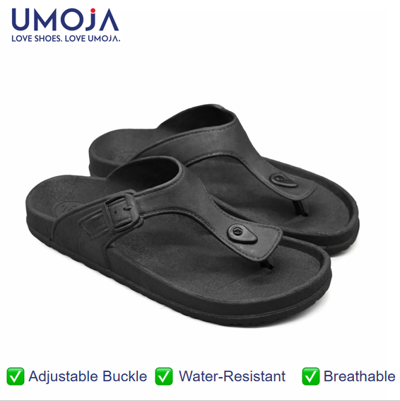 UMOJA Mzuka Flip-Flops – Men’s Adjustable Buckle Thong Sandals | Comfortable, Water-Resistant Footwear for Beach, Pool, Casual Outings & Everyday Wear | Mens casual slipper sandal, Men's Shoes