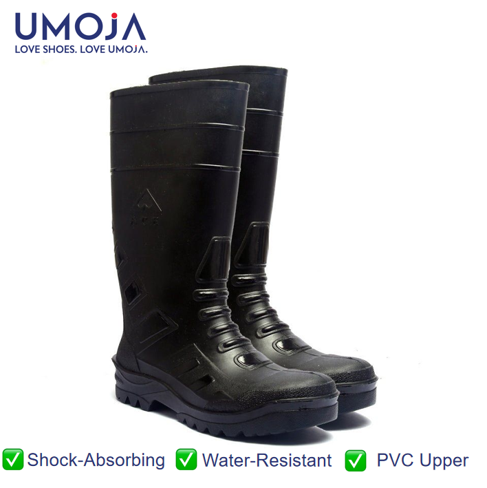 UMOJA Ace® Tsavo Steel Toe Safety Gumboots – Heavy-Duty PVC Waterproof Industrial Work Boots for Mining, Construction & Agriculture in Kenya