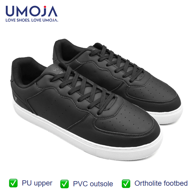 UMOJA Vigo Zac – Men’s shoes Sneakers in Gray/White & Matte Black | Low-Top Sneakers with PU Upper, PVC Outsole & Ortholite Footbed | Comfortable, Lightweight & Stylish Everyday casual  | Men shoes