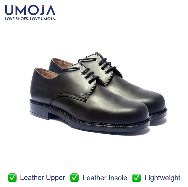 UMOJA Ace Derby 1262 Officer Shoes  – Men’s Classic Leather Dress Shoes with Cushioned Insole, Durable Rubber Sole & Timeless Oxford-Inspired Design, men shoes, Men's shoes