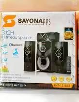 [Brand Official] 🔊🖤 Sayona APPS 3.1CH Multimedia woofer Speaker – 12000W PMPO | Bluetooth | USB/SD | FM | Remote – Model SHT-1218BT 🎶✨ subwoofer