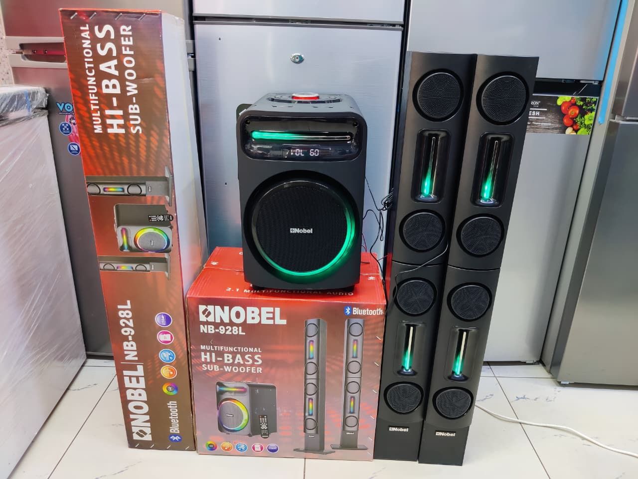 【NEW】🎶 Nobel NB‑928L Hi‑Bass Bluetooth Tall Boy Subwoofer System (5.1 Multifunctional Speaker Set) woofer , tallboys , home theater