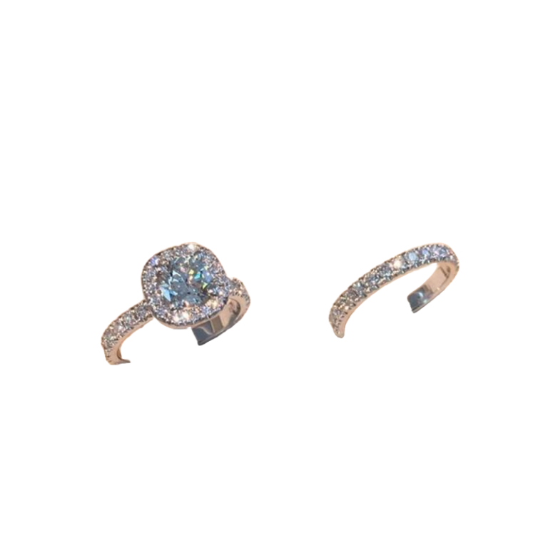 ❤️High quality ❤️2pc wedding engagement ring bridal ring square inlaid zircon ring jewelry couple set ring, ladies