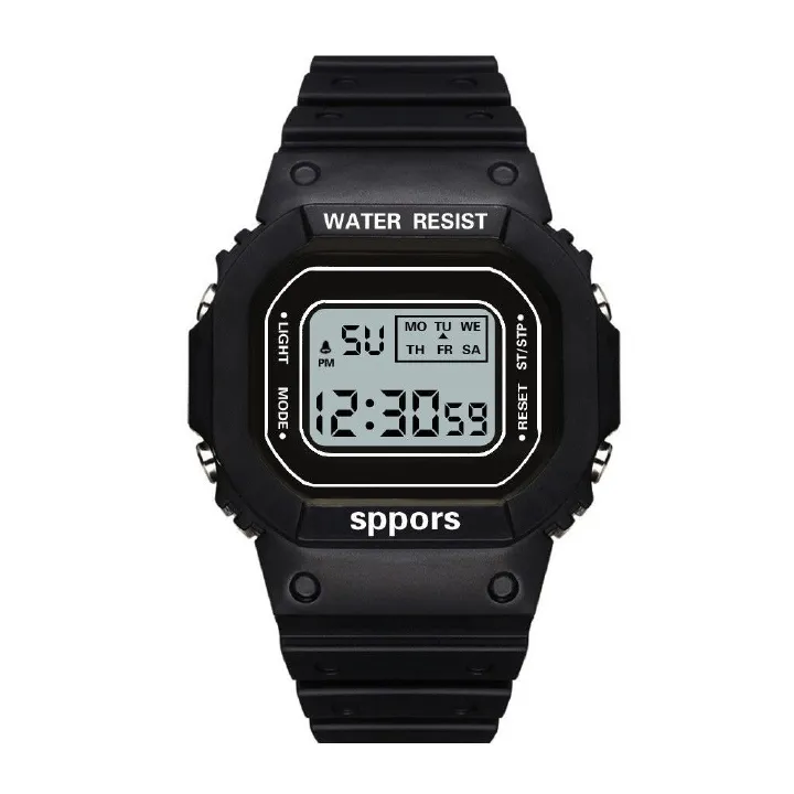 Sports Watch Boys Girls Student LED Electronic Watch Men Women Square Digital Watches Analog Digital Military Army Sport LED Waterproof Wrist Watch Rubber Clock