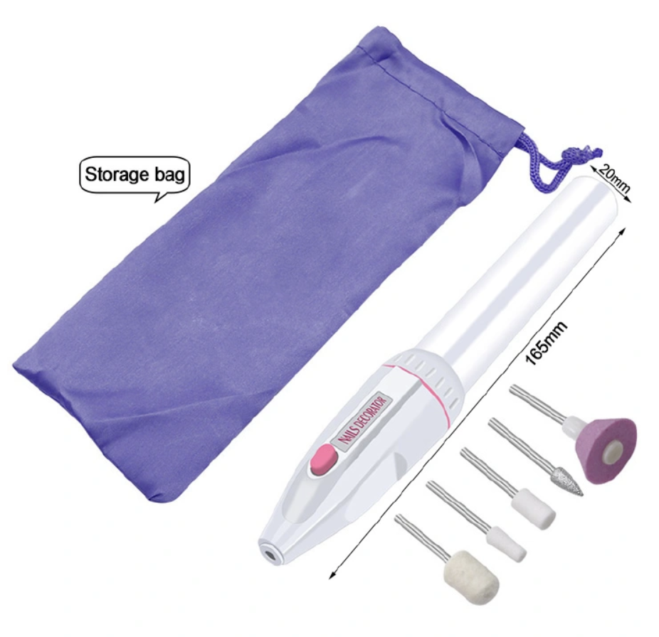 Electric Nail Drill Kit Manicure 5 Drills Grinding Burnishing Machine Nail art Manicure Pedicure Kit,Electric Nail Portable Mini Nail Grinding Tool with 5 Drills Personal Care