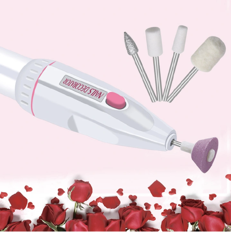 Electric Nail Drill Kit Manicure 5 Drills Grinding Burnishing Machine Nail art Manicure Pedicure Kit,Electric Nail Portable Mini Nail Grinding Tool with 5 Drills Personal Care