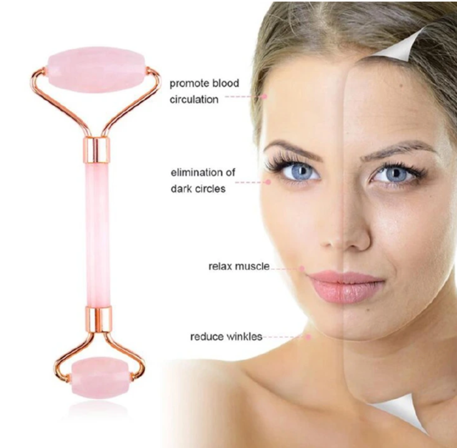 2pcs/set Skin Care Facial Rollers+Face Spa Massager Neck Roller Gua Sha Scraper Board Face Lift Up Wrinkle Remover Face Roller Scraper Set