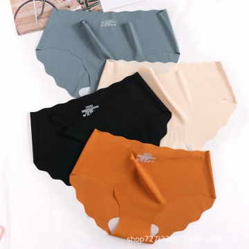 8pcs Women's Panties Seamless Silk Satin Female Underwear Sexy Lingerie Sweet Wavy Edge Briefs Comfort Sport Underpants