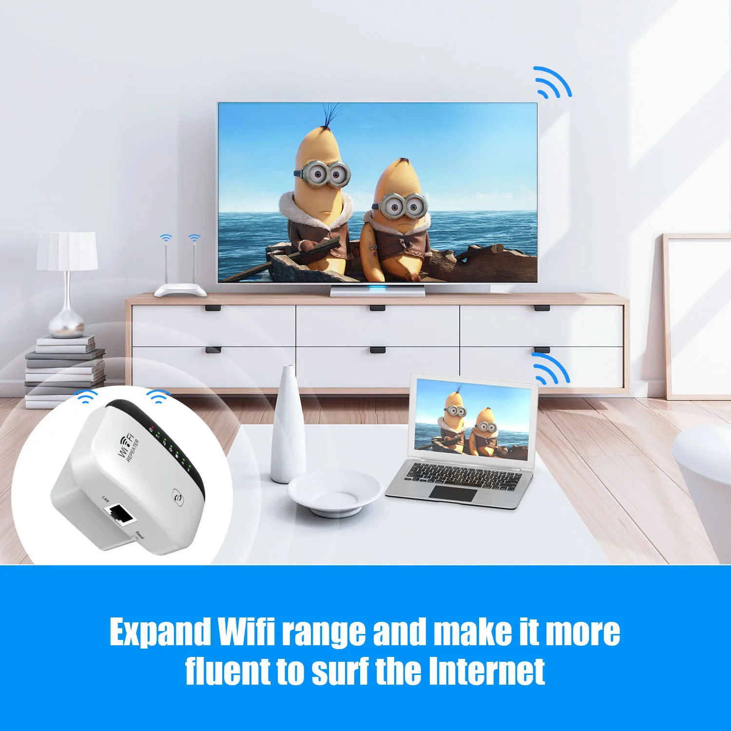 300Mbps Wireless WIFI Repeater 2.4G Router Wifi Range Extender Wi-Fi Signal Amplifier 802.11N Network Card Adapter for PC