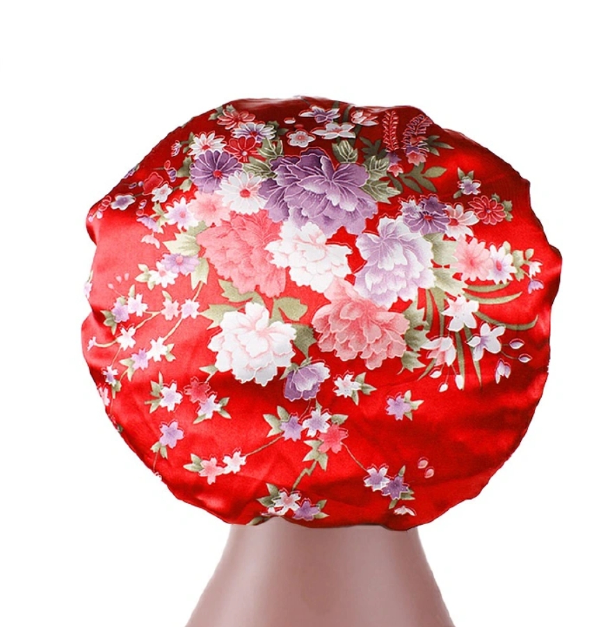 Satin Headscarf Hat Sleeping Bonnet Women Curly Hair Wrap Silk Cap Fashion Head Scarf Headwear Night Sleep Hat Adjust Head Cover Hat For Curly Springy Hair Styling Accessories Soft Elastic Band