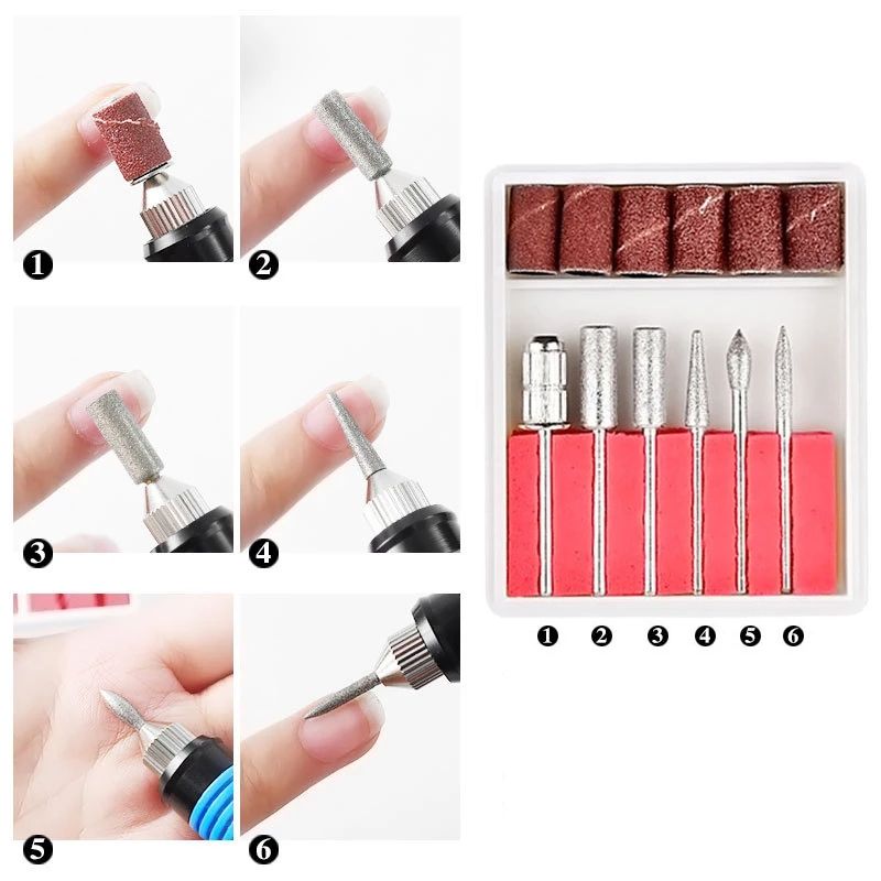 1 Set Mini Electric Nail Drill Machine Kit Manicure Machine Nail Art Pen Pedicure Nail File Art Tools Mill Cutter with Nail Bits