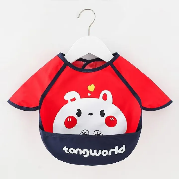 Baby Bib Complementary Food Cover Children's Sleeveless Bib Waterproof and Dirty Baby Reverse Dress Portable Feeding Pocket for Girls Boys