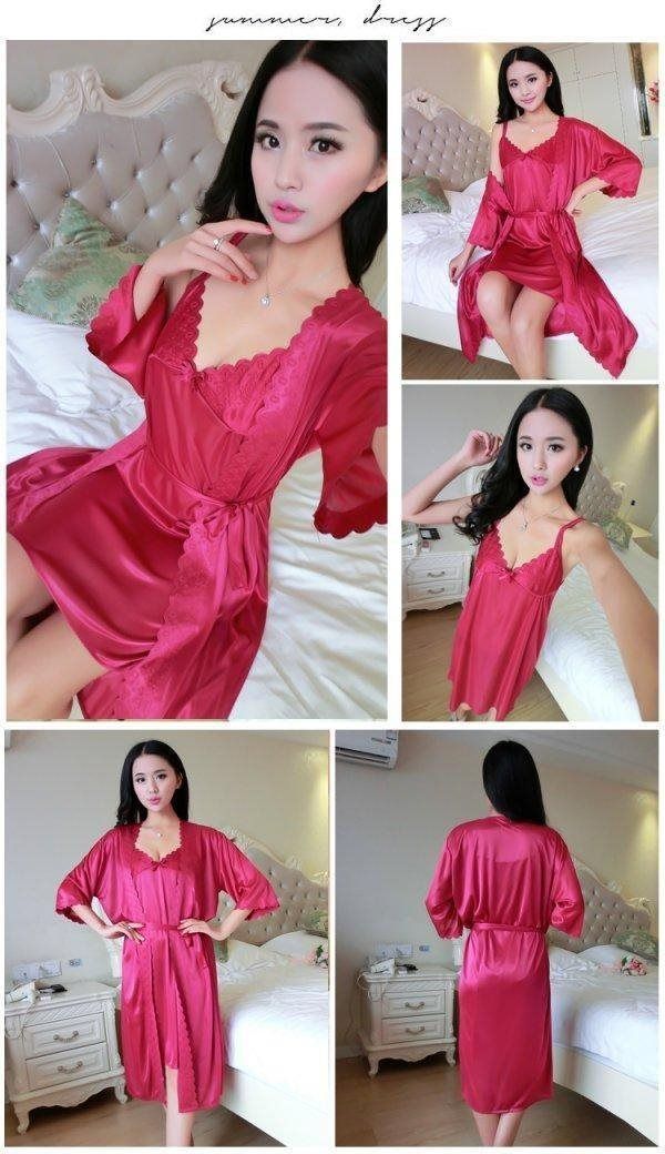 New multi-color 2 / set of sexy lace women's pajamas pajamas pajamas Pajamas Pajamas Pajamas Pajamas women's dresses Fat mm plus fat plus code ice silk two sets of lace home clothes suspender pajamas