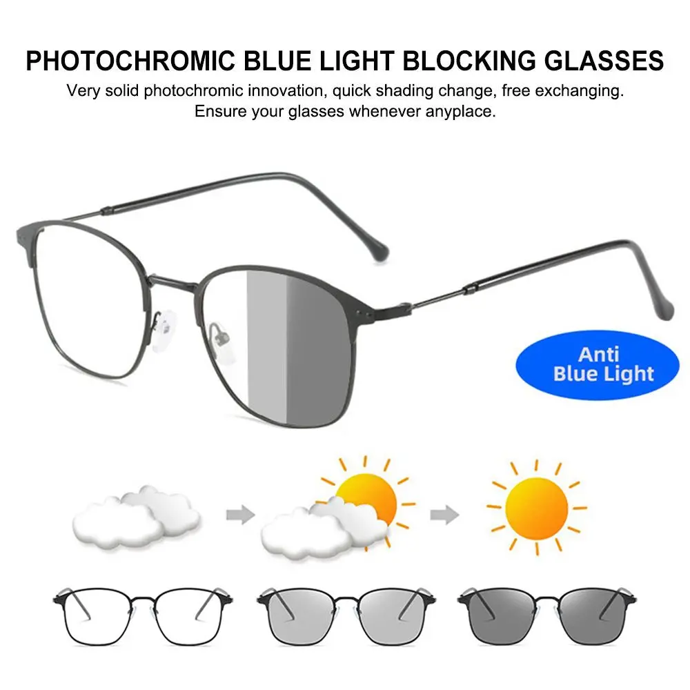 Photochromic Progressive Multifocal Computer Reading Glasses Anti UV Sun Readers