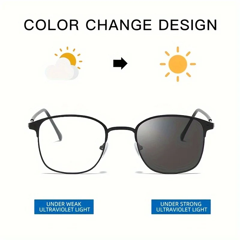 Photochromic Progressive Multifocal Computer Reading Glasses Anti UV Sun Readers