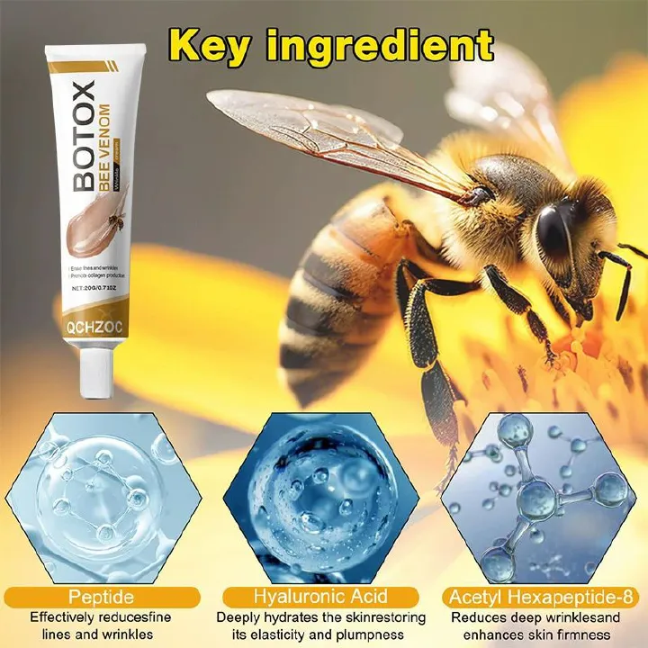 Bo-tox Bee Venom Cream for Lifting & Firming Saggy Face/Neck/Eyes, Wrinkle & Fine Lines & Eye Bag Removal, Restoring Elasticity & Deeply Moisturizing, Natural Bee Venom Serum for All Skin Types