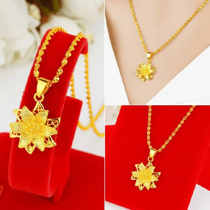 Women's Jewelry Gold Lily Necklace Women's Accessories Women's clavicle necklace