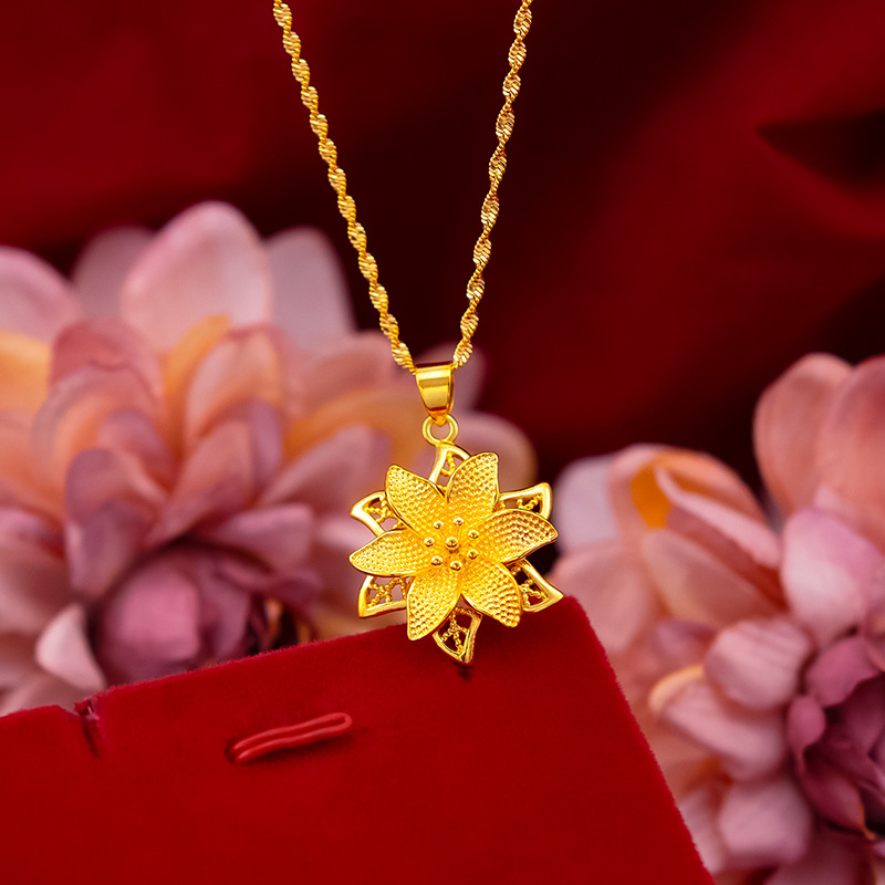 Women's Jewelry Gold Lily Necklace Women's Accessories Women's clavicle necklace
