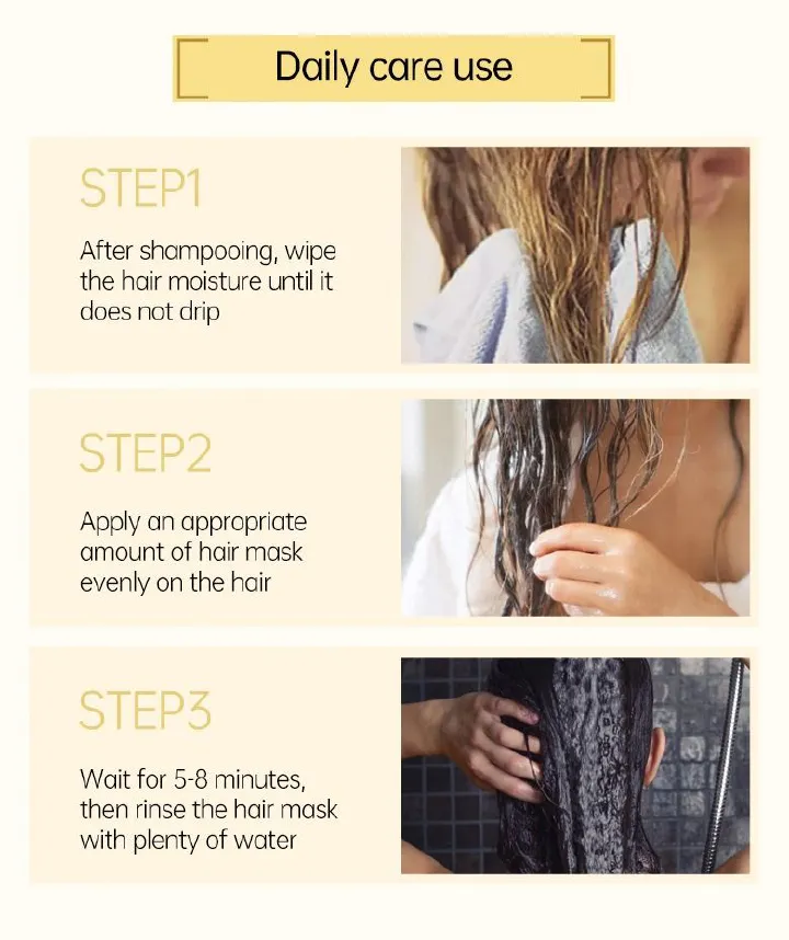 No Steam No Wash Char Hair Mask Moisturizing Nutrition Soft Repair Fracture Dry Fluffy Inverted Film Treatment Cream Conditioner