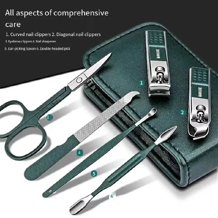 6pcs Nail Clippers Nail Scissors Set Household High End Mens And Womens Special Nail Clippers Manicure Beauty Tools 6 Piece Portable Household