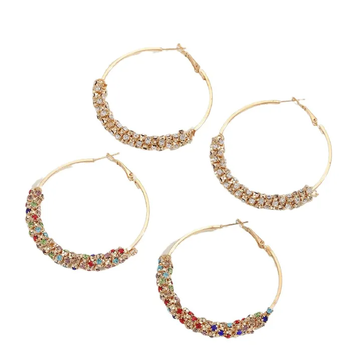 Hot Selling Light Luxury Trend Geometric Circle Earrings Female Internet Celebrity Temperament Retro Earrings Niche