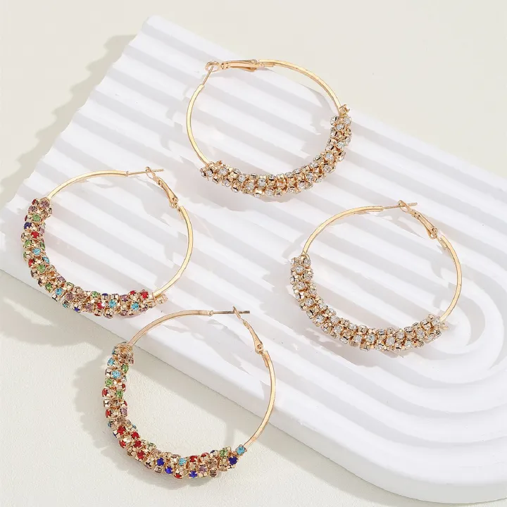 Hot Selling Light Luxury Trend Geometric Circle Earrings Female Internet Celebrity Temperament Retro Earrings Niche