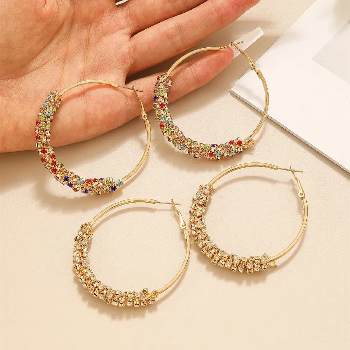Hot Selling Light Luxury Trend Geometric Circle Earrings Female Internet Celebrity Temperament Retro Earrings Niche