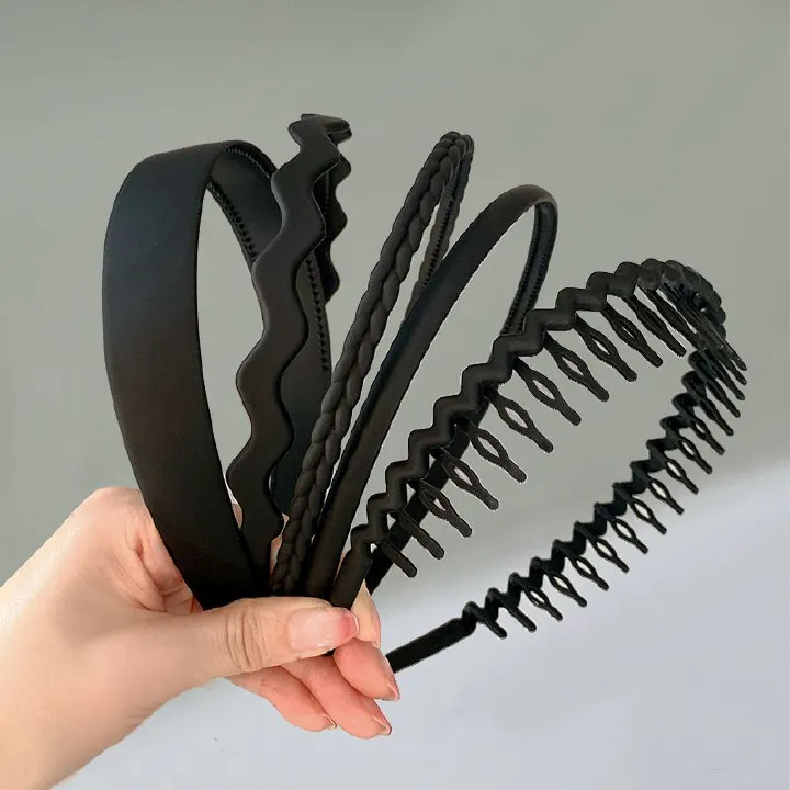 5Pcs Set Non-slip Hair Bands for Women Men Simple Bezel Headband Washing Hair Bang Holder Facial Mask Hair Hoop Hairband Hair Accessories