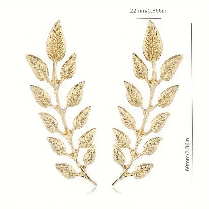 1 Pair Vintage-Inspired Golden Alloy Wheat Sheaf Brooch Pins | Leaf & Wheat Design, Perfect for Men's & Women's Dress Shirts, Ideal for Daily Wear & Special Occasions, Festive Accessory, Durable Alloy