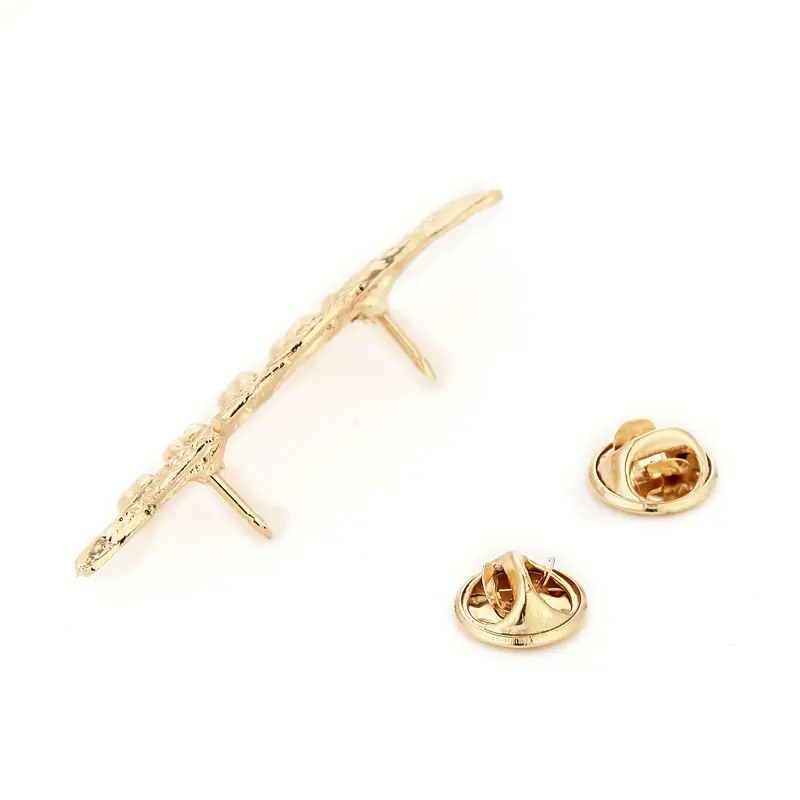 1 Pair Vintage-Inspired Golden Alloy Wheat Sheaf Brooch Pins | Leaf & Wheat Design, Perfect for Men's & Women's Dress Shirts, Ideal for Daily Wear & Special Occasions, Festive Accessory, Durable Alloy
