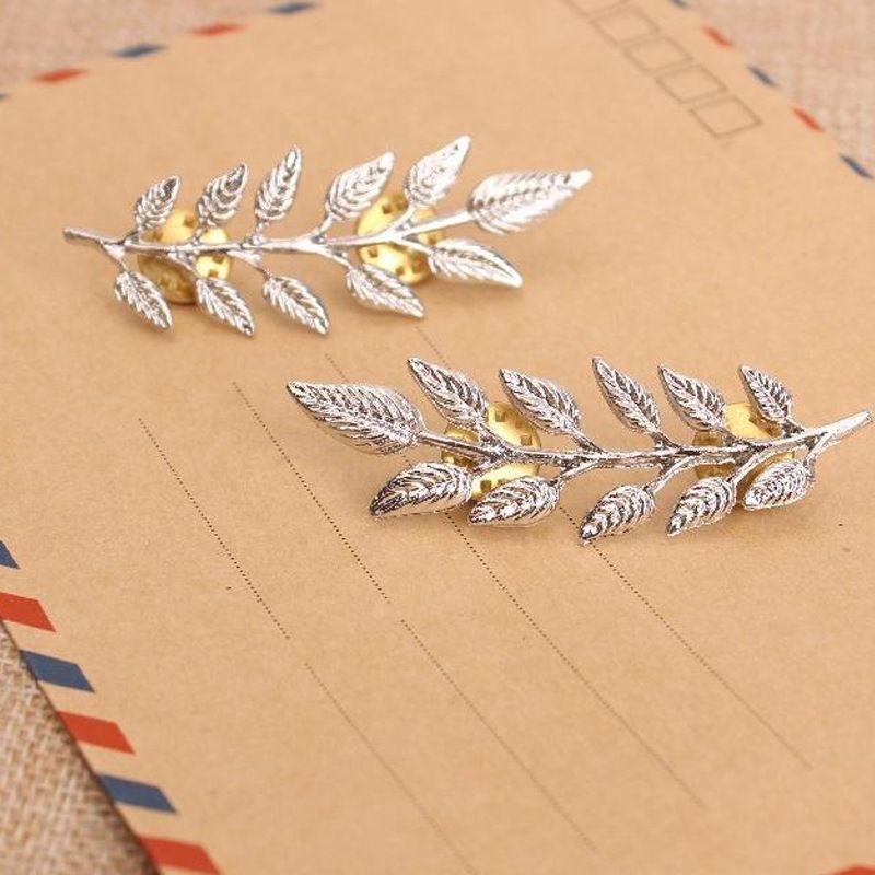 1 Pair Vintage-Inspired Golden Alloy Wheat Sheaf Brooch Pins | Leaf & Wheat Design, Perfect for Men's & Women's Dress Shirts, Ideal for Daily Wear & Special Occasions, Festive Accessory, Durable Alloy