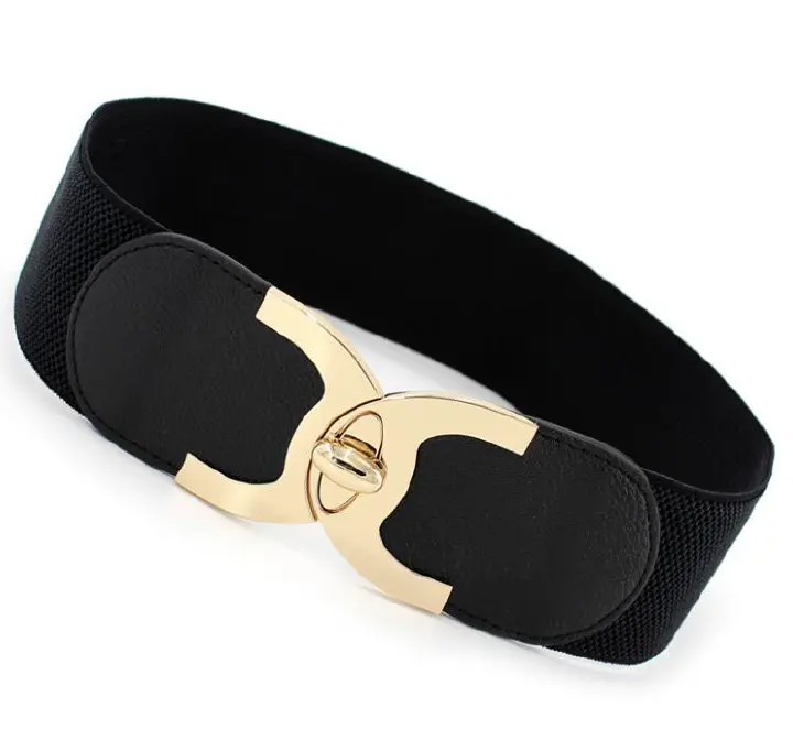 Hanging Buckle Wide Belt Female Waist Seal with Skirt Elastic Wide Belt Versatile Simplicity Waist