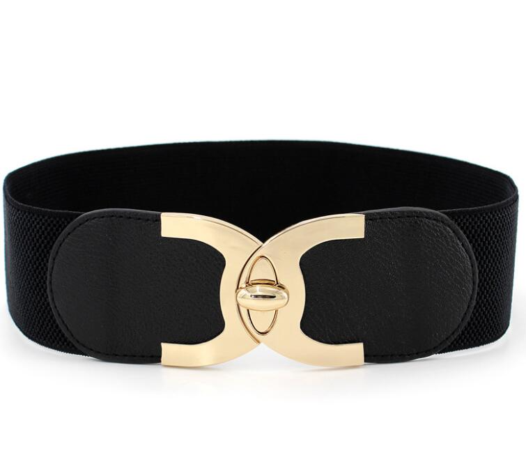 Hanging Buckle Wide Belt Female Waist Seal with Skirt Elastic Wide Belt Versatile Simplicity Waist