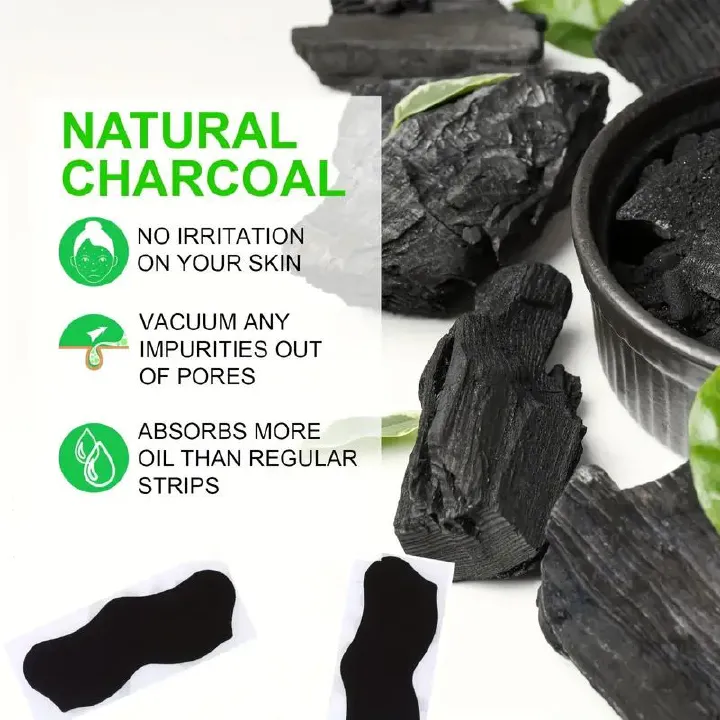 10pcs bamboo charcoal to remove blackheads, nose patches, shrink pores, remove acne, T-zone blackheads, nose patches, pig nose patches