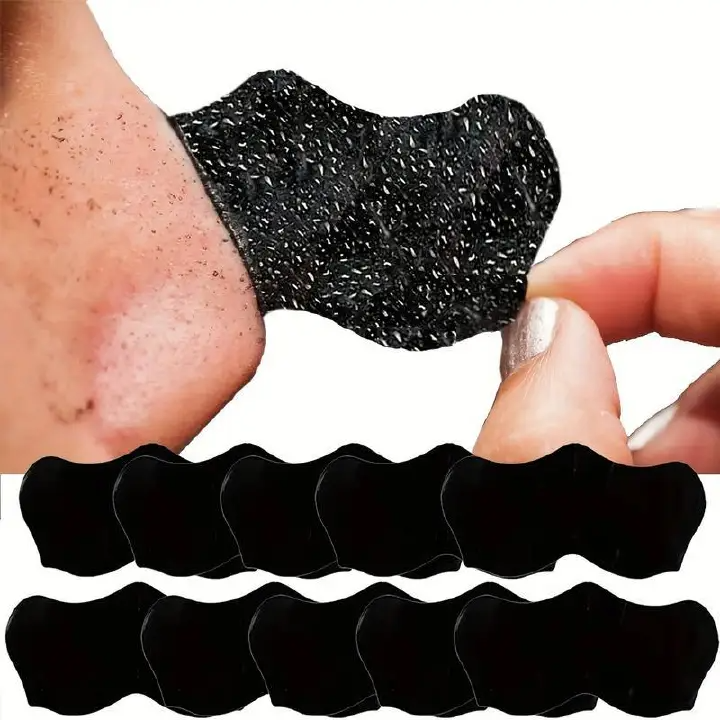 10pcs bamboo charcoal to remove blackheads, nose patches, shrink pores, remove acne, T-zone blackheads, nose patches, pig nose patches