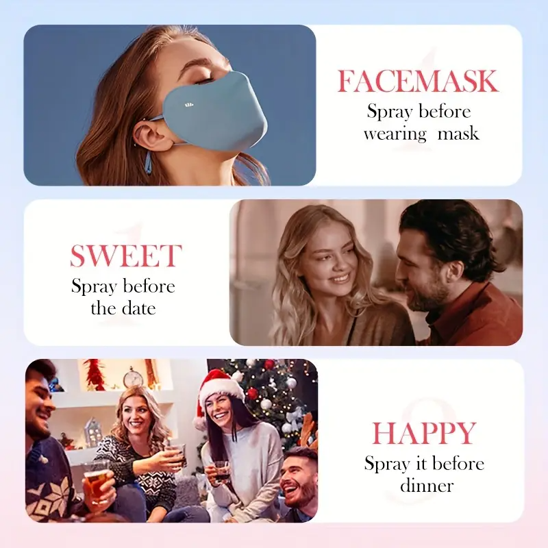 3pcs oral fresh spray, breath freshener,mouthwash spray, oral care cleaning, very suitable for after dinner, dating, portable travel, party necessities, so that you can always keep your breath fresh